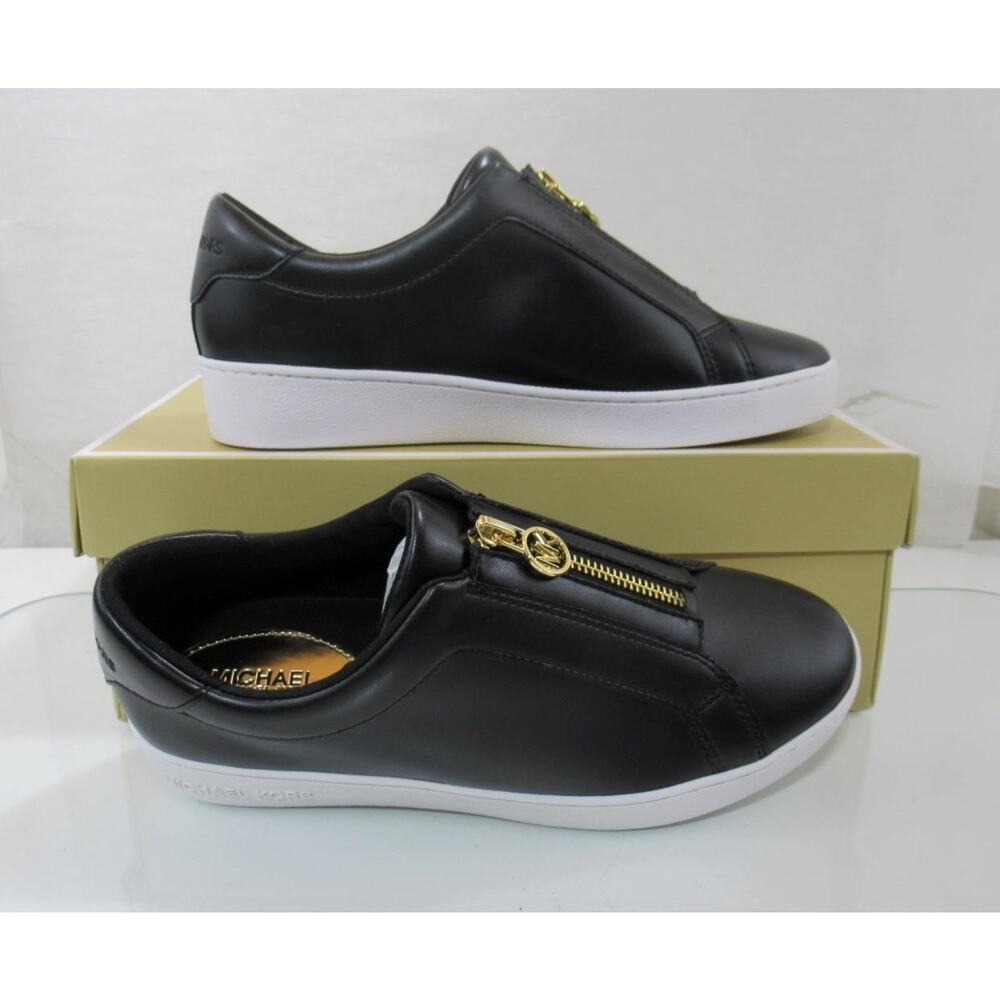 Michael Kors Keaton Zip Slip On Sneakers MK Logo Black Size 7 - Picture 5 of 8